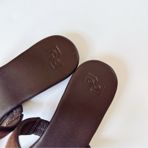 Reformation Lenora Flat Sandal Espresso Leather Suede - Picture 6 of 10